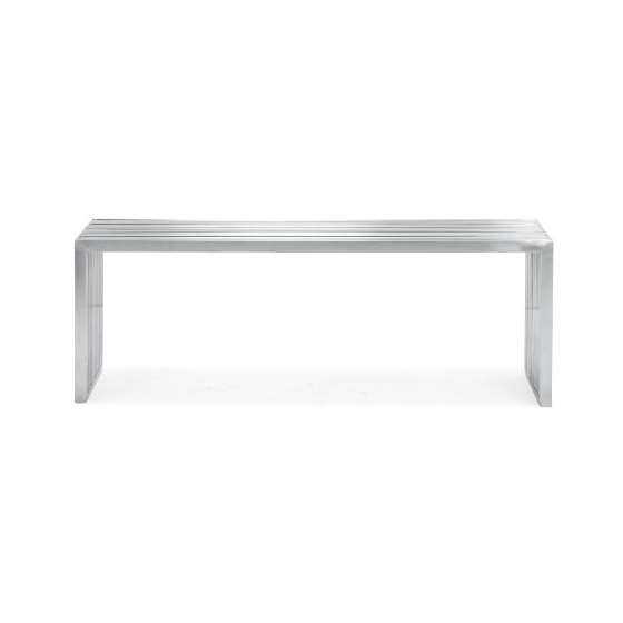 Modern Novel Double Bench, Brushed Stainless Ste-3