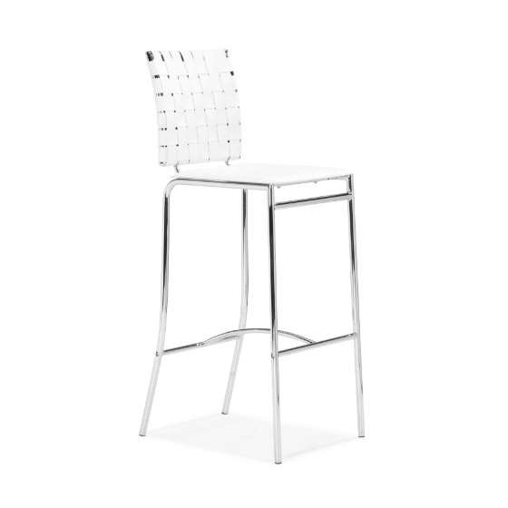 Modern Criss Cross Barstool, White