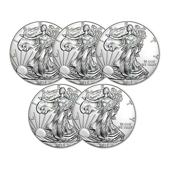 2018 American Silver Eagle Five Coins Uncirculated