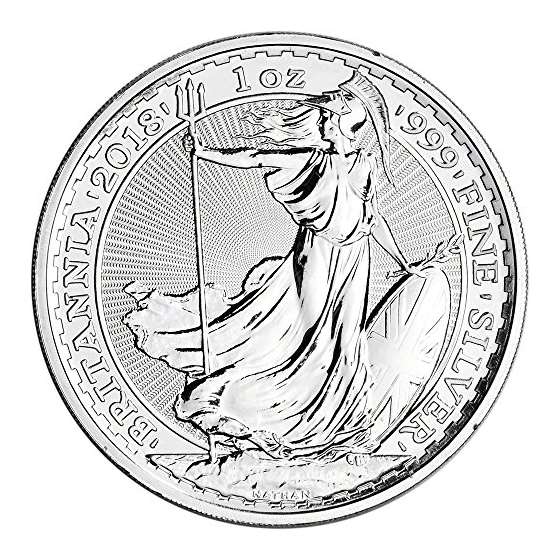 UK 2018 Great Britain Silver Britannia 1 Oz FIVE-3