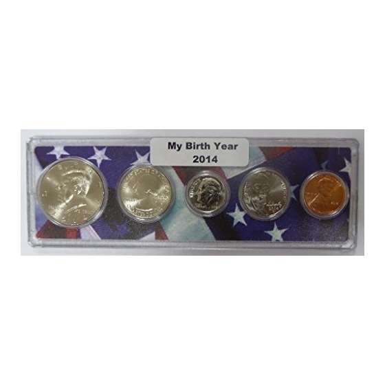 2014-5 Coin Birth Year Set In American Flag Holder