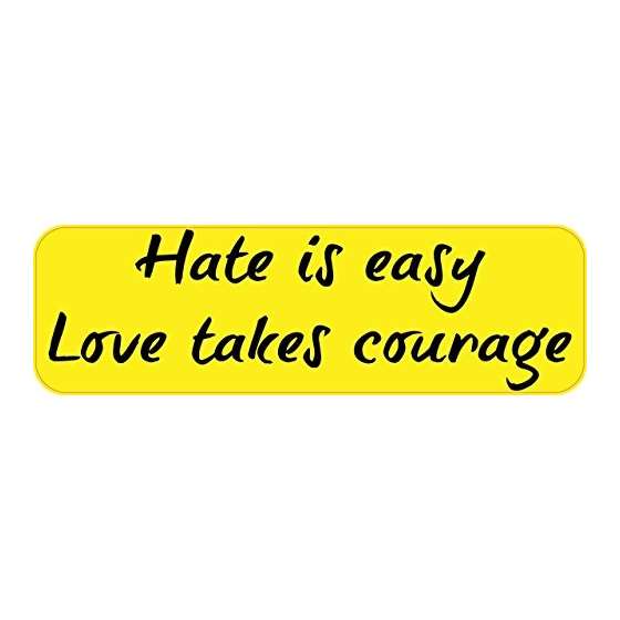 10In X 3In Hate Is Easy Love Takes Courage Religio