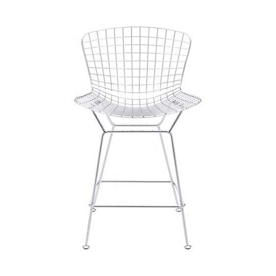 Set Of 2 Wire Counter Chairs, Chrome