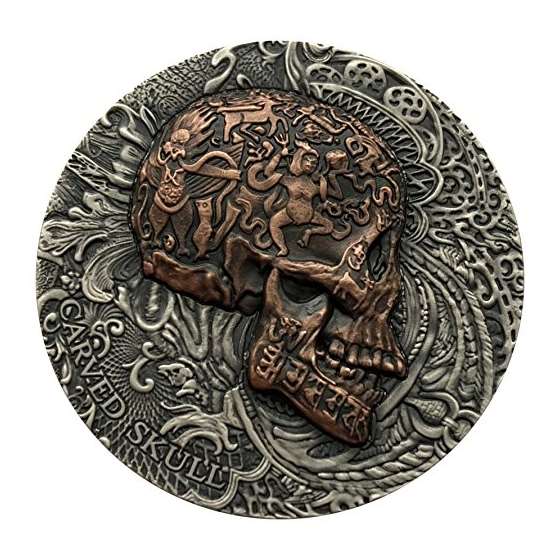 2017 CM CARVED SKULL High Relief Silver Coin Coppe