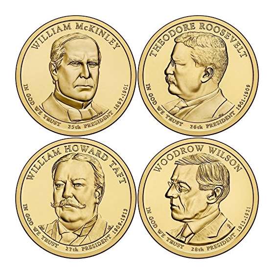 2013 D Complete Set Of All 4 Presidential Dollars